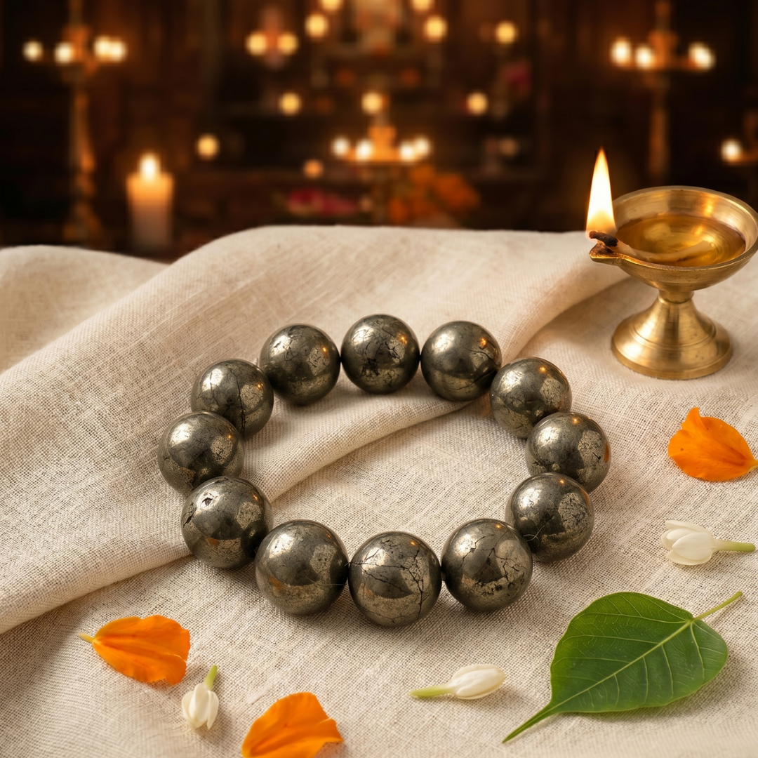 12 mm Pyrite Bracelet