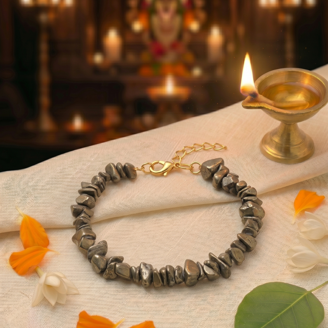 Pyrite Stone Design Bracelet