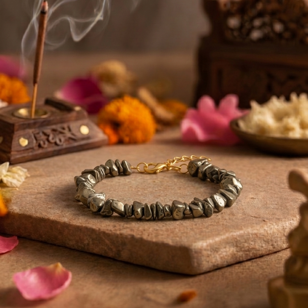 Pyrite Stone Design Bracelet