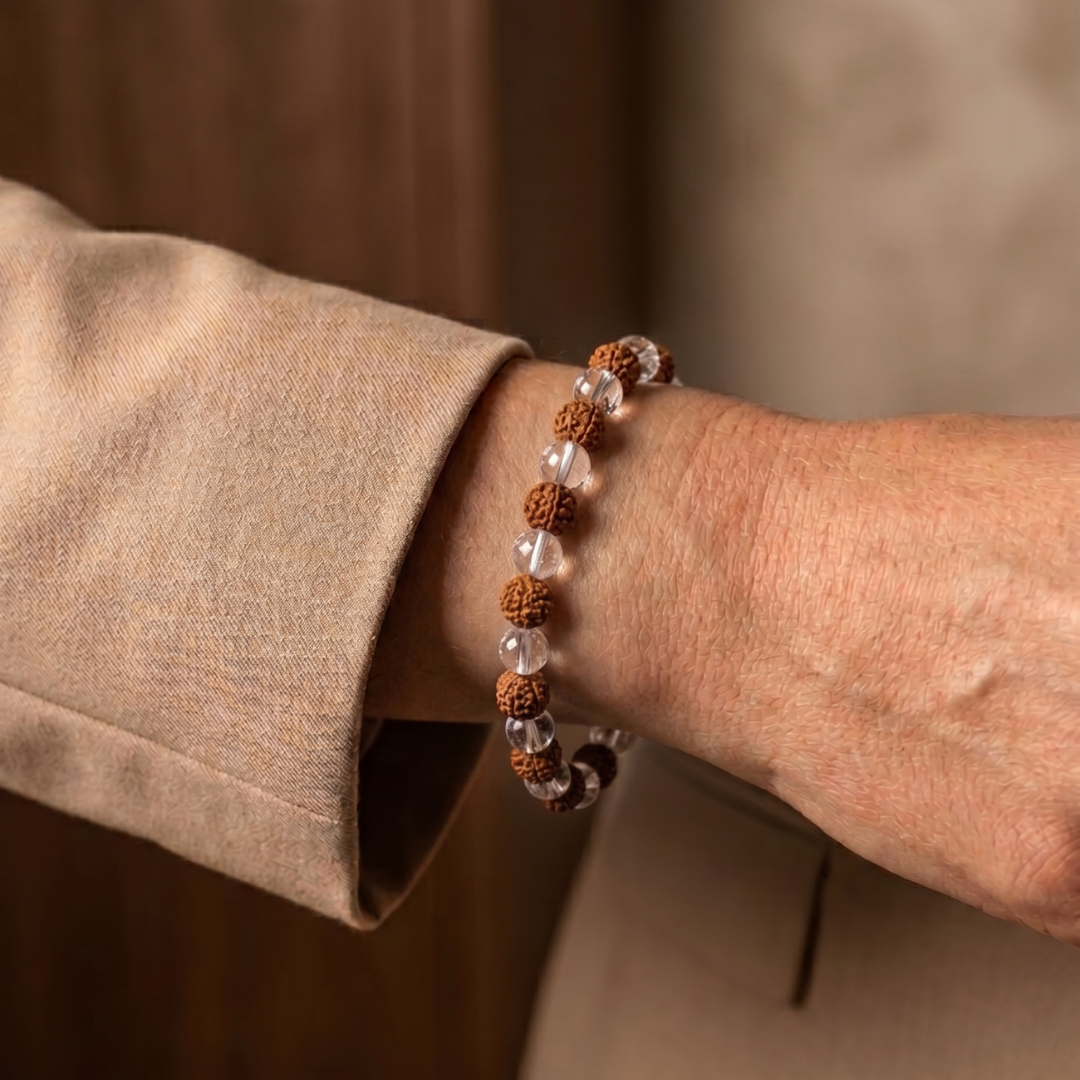 Sphatik + Rudraksha Bracelet