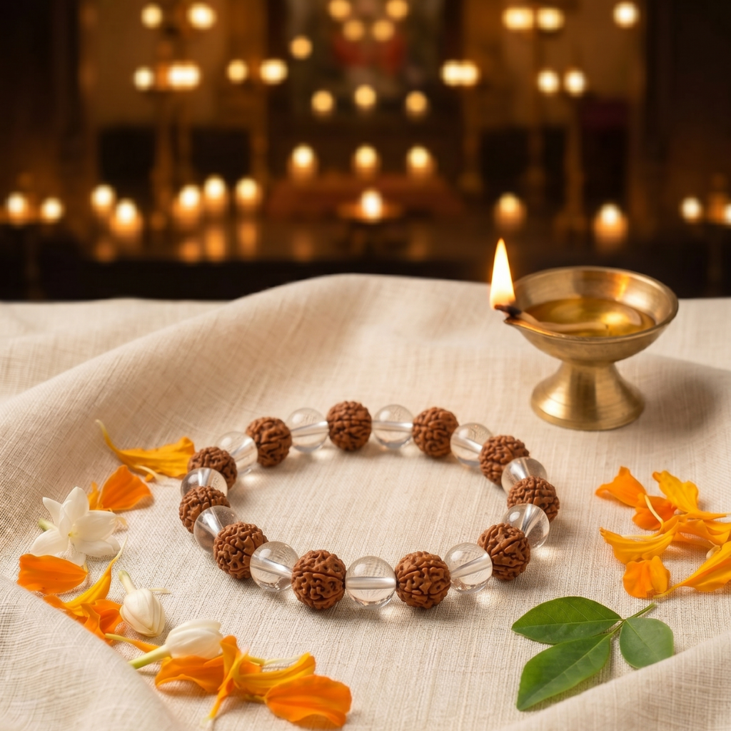 Sphatik + Rudraksha Bracelet