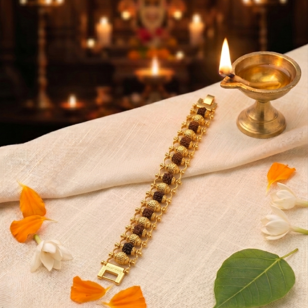 Rudraksha Gold Plated Bracelet