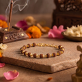Golden Cap Rudraksha Bracelet