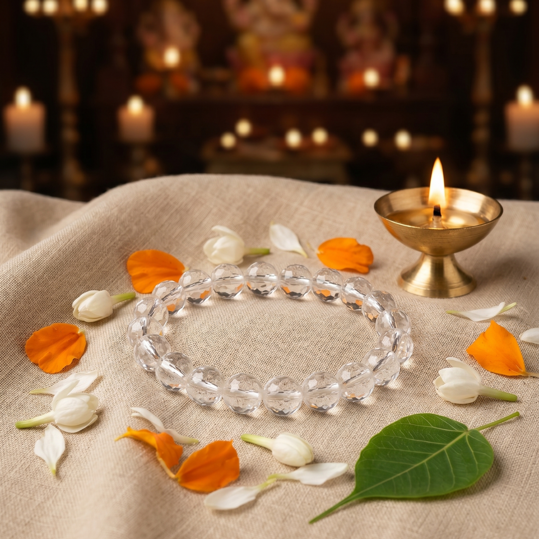 Natural Sphatik (Clear Quartz) Bracelet