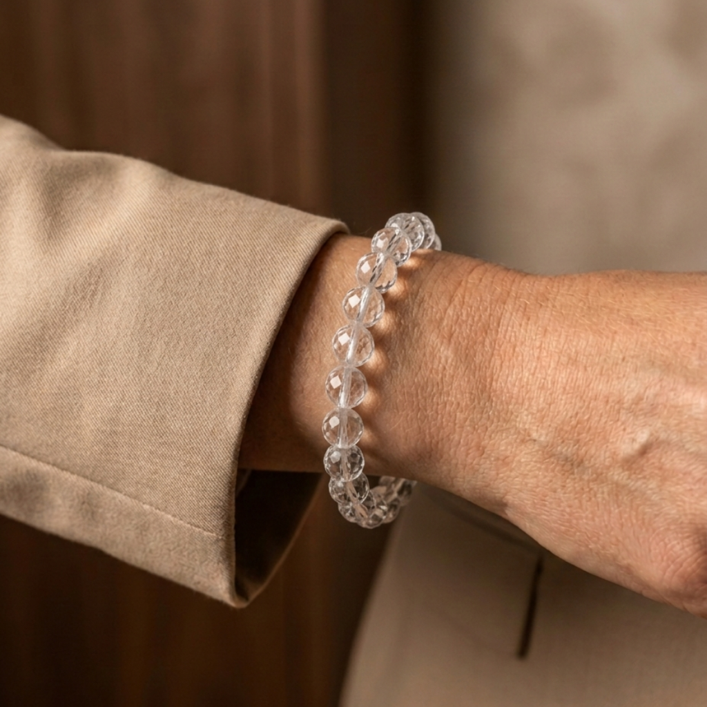 Natural Sphatik (Clear Quartz) Bracelet