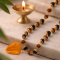 Rudraksha & Karungali Golden Cap Mala