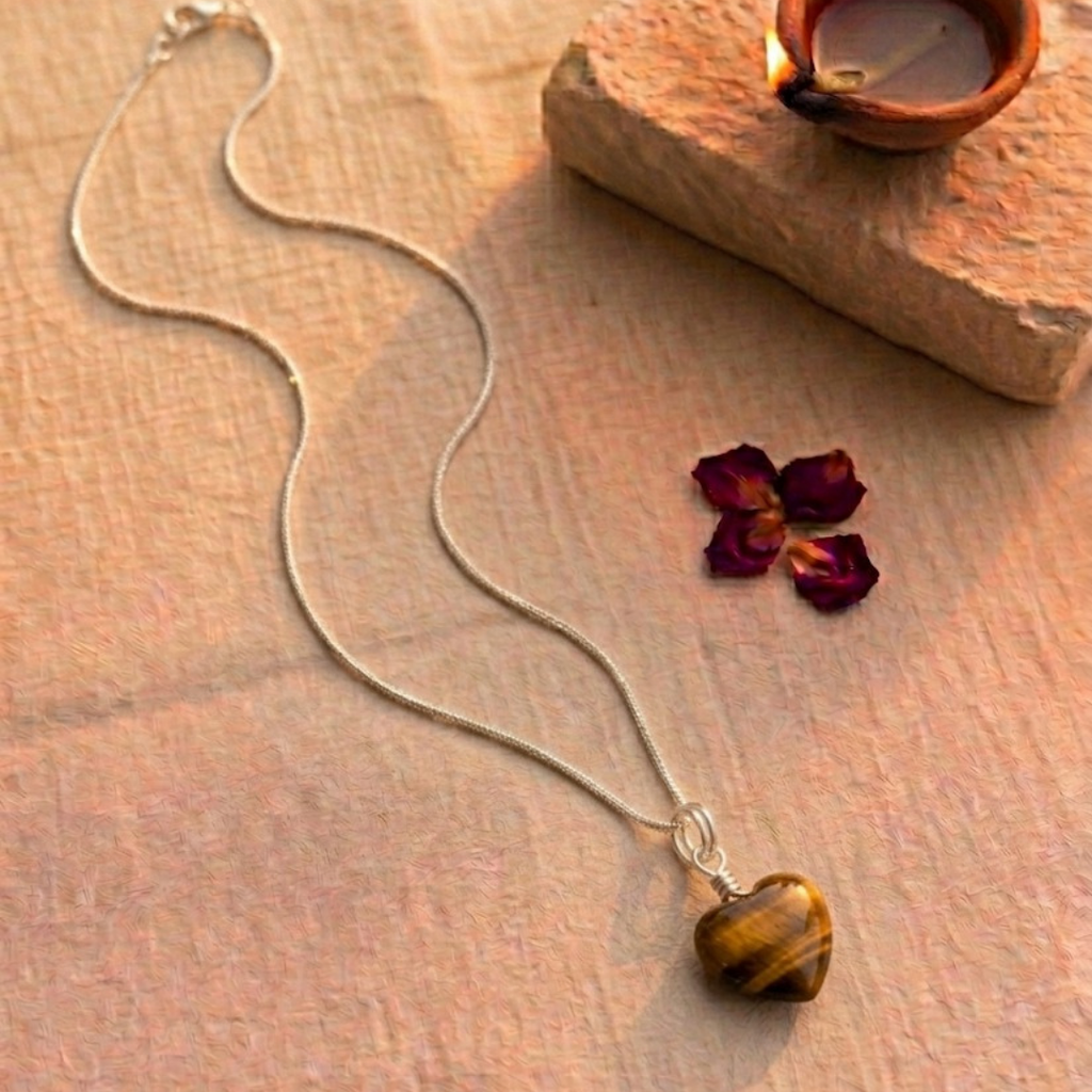 Tiger Eye Heart Pendant