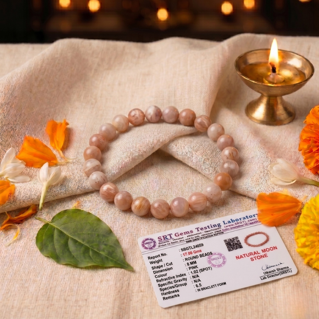Natural Pink Moonstone Bracelet