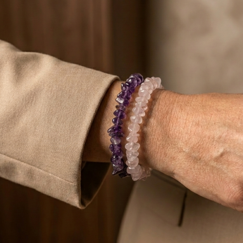 Dreamy Duo – Rose Quartz & Amethyst Bracelet Combination