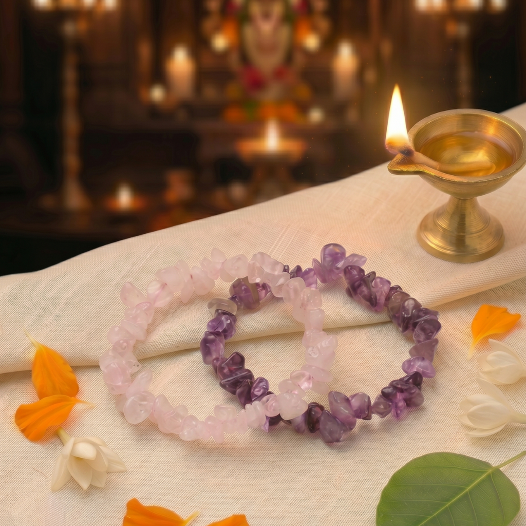 Dreamy Duo – Rose Quartz & Amethyst Bracelet Combination