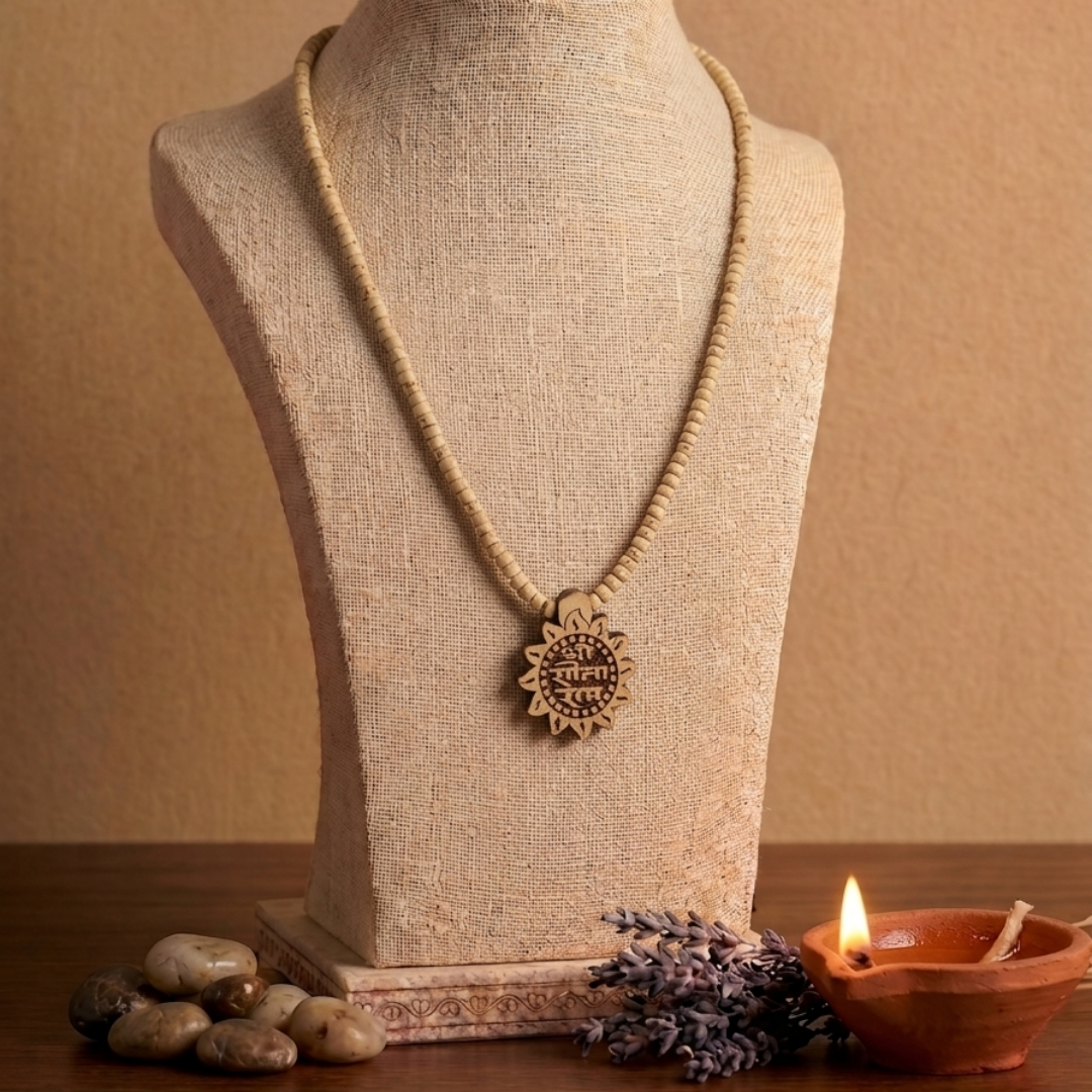 Shri Sita Ram Engraved Tulsi Mala