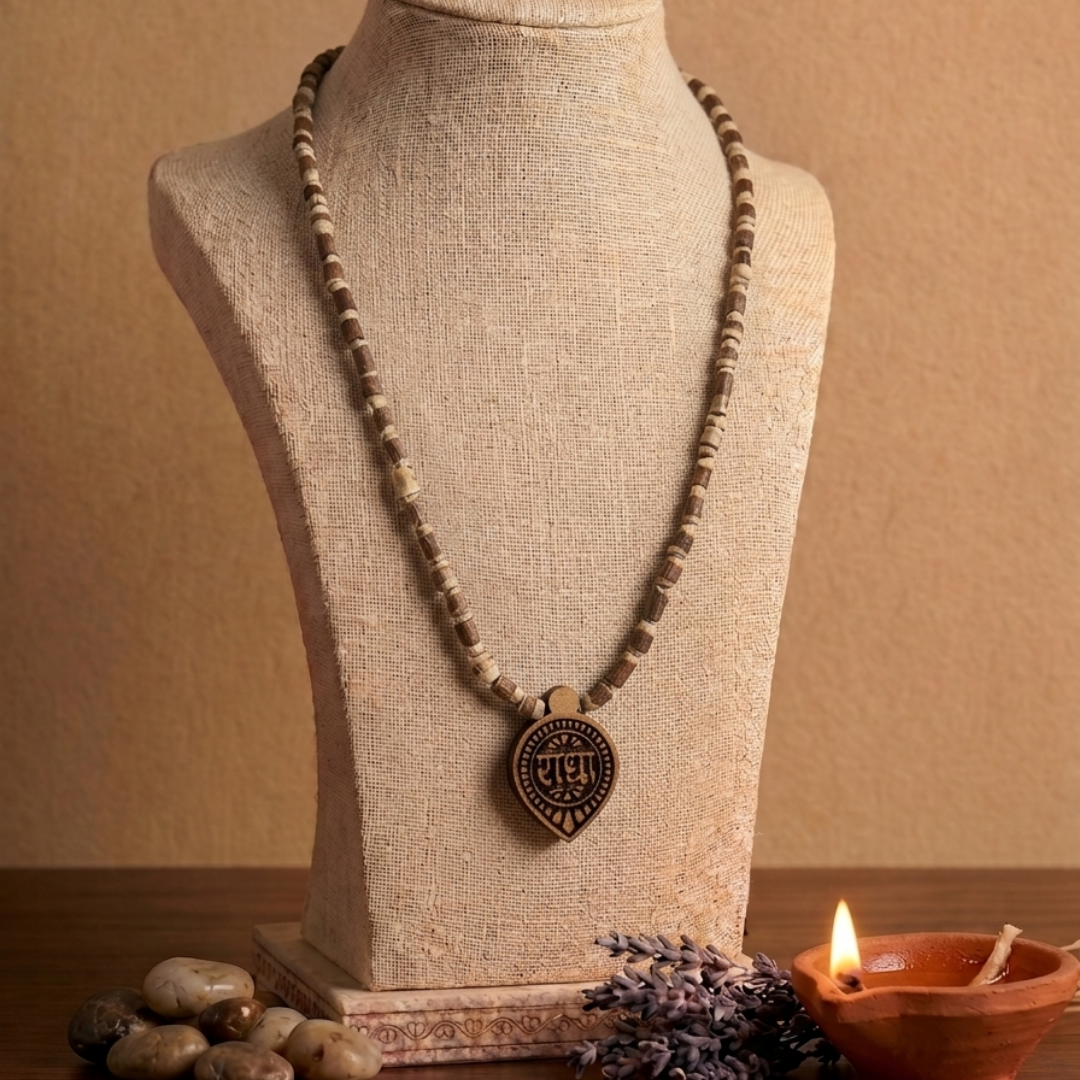 Shri Radha Engraved Pure Tulsi Mala