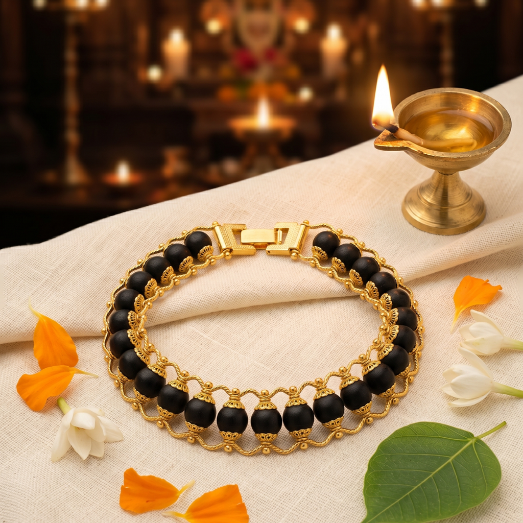 Karungali Gold Double Capped Bracelet