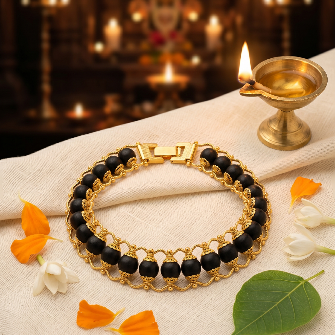 Karungali Gold Double Capped Bracelet