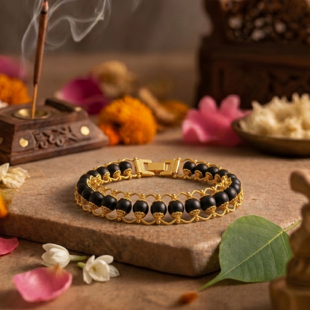Karungali Gold Double Capped Bracelet