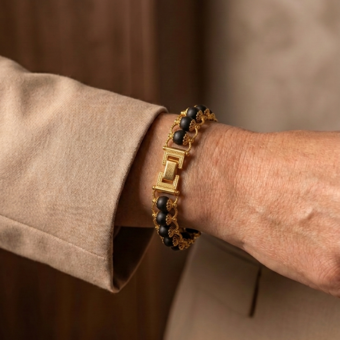 Karungali Gold Double Capped Bracelet