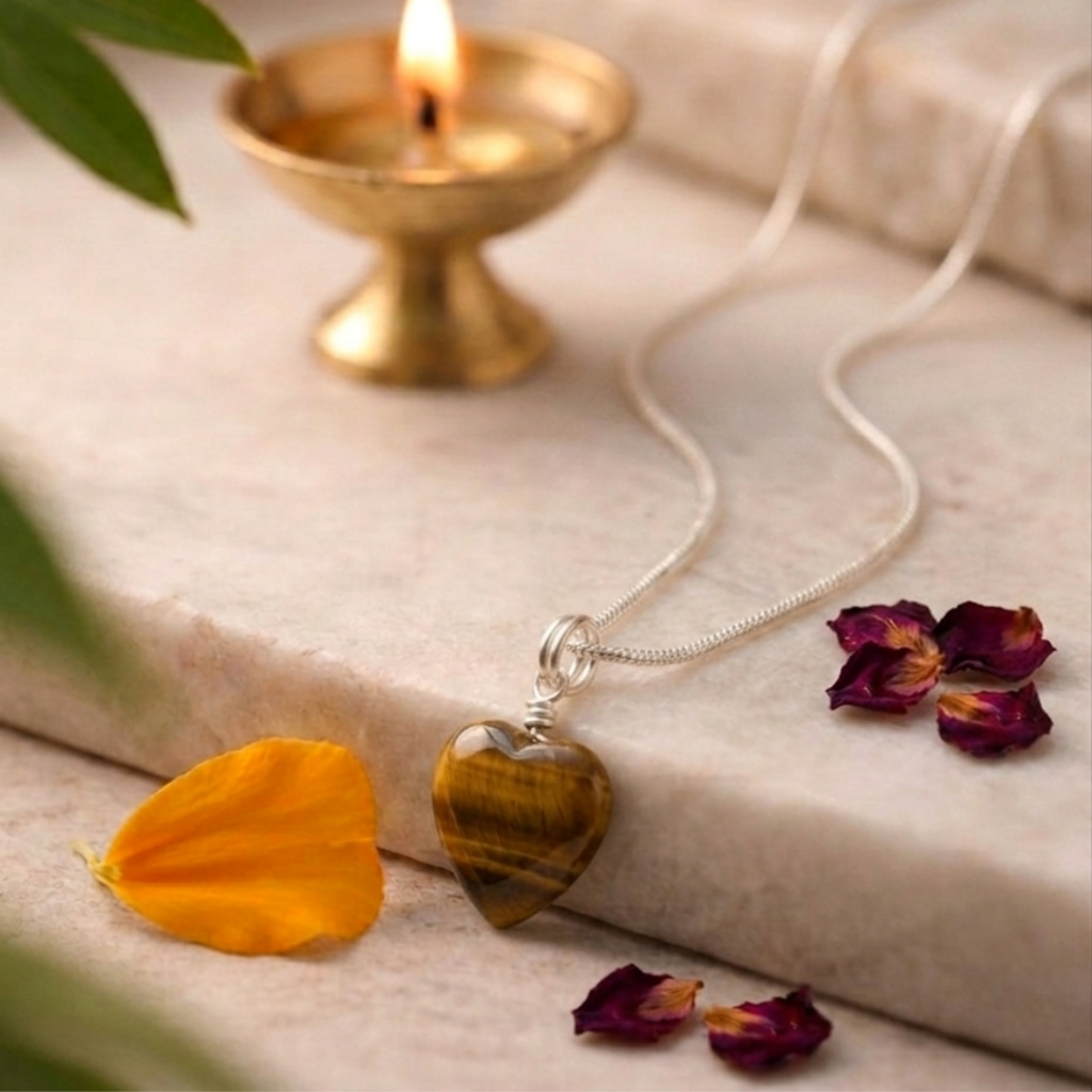 Tiger Eye Heart Pendant