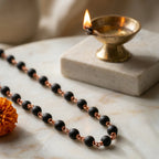 Karungali copper plated mala by Saadhak crafted for protection, grounding, spiritual balance, and everyday devotional wear.