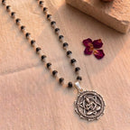 Meditating Hanuman silver pendant by Saadhak symbolizing devotion, strength, protection, and everyday spiritual wear.