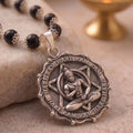Meditating Hanuman silver pendant by Saadhak symbolizing devotion, strength, protection, and everyday spiritual wear.