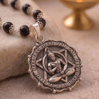 Meditating Hanuman silver pendant by Saadhak symbolizing devotion, strength, protection, and everyday spiritual wear.