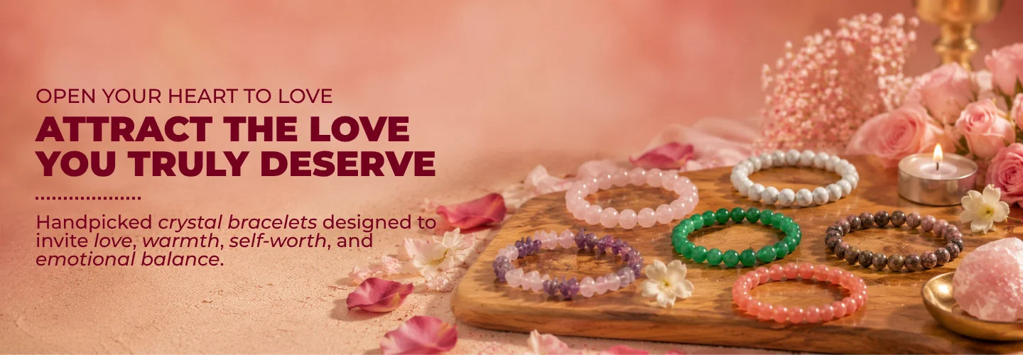 Shop spiritual jewellery for love and emotional harmony by Saadhak featuring handcrafted malas, bracelets, and sacred accessories.