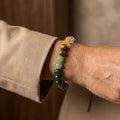 Handcrafted Multi Stone Dhan Yog bracelet by Saadhak featuring natural gemstone beads for everyday spiritual wear.