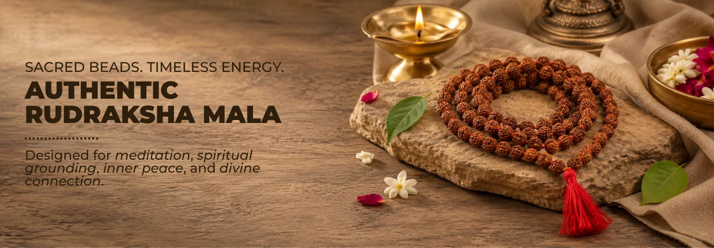 Explore handcrafted Rudraksha malas by Saadhak for meditation, chanting, and spiritual practices.