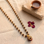 Shri Om 7 Mukhi Rudraksha mala by Saadhak for spiritual growth, protection, inner peace, and everyday devotional wear.