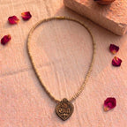 Shri Radha engraved Tulsi mala by Saadhak with sacred Tulsi beads for devotion, peace, spiritual growth, and daily wear.