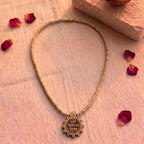 Shri Sita Ram engraved Tulsi mala by Saadhak with sacred Tulsi beads for devotion, peace, spiritual growth, and daily wear.